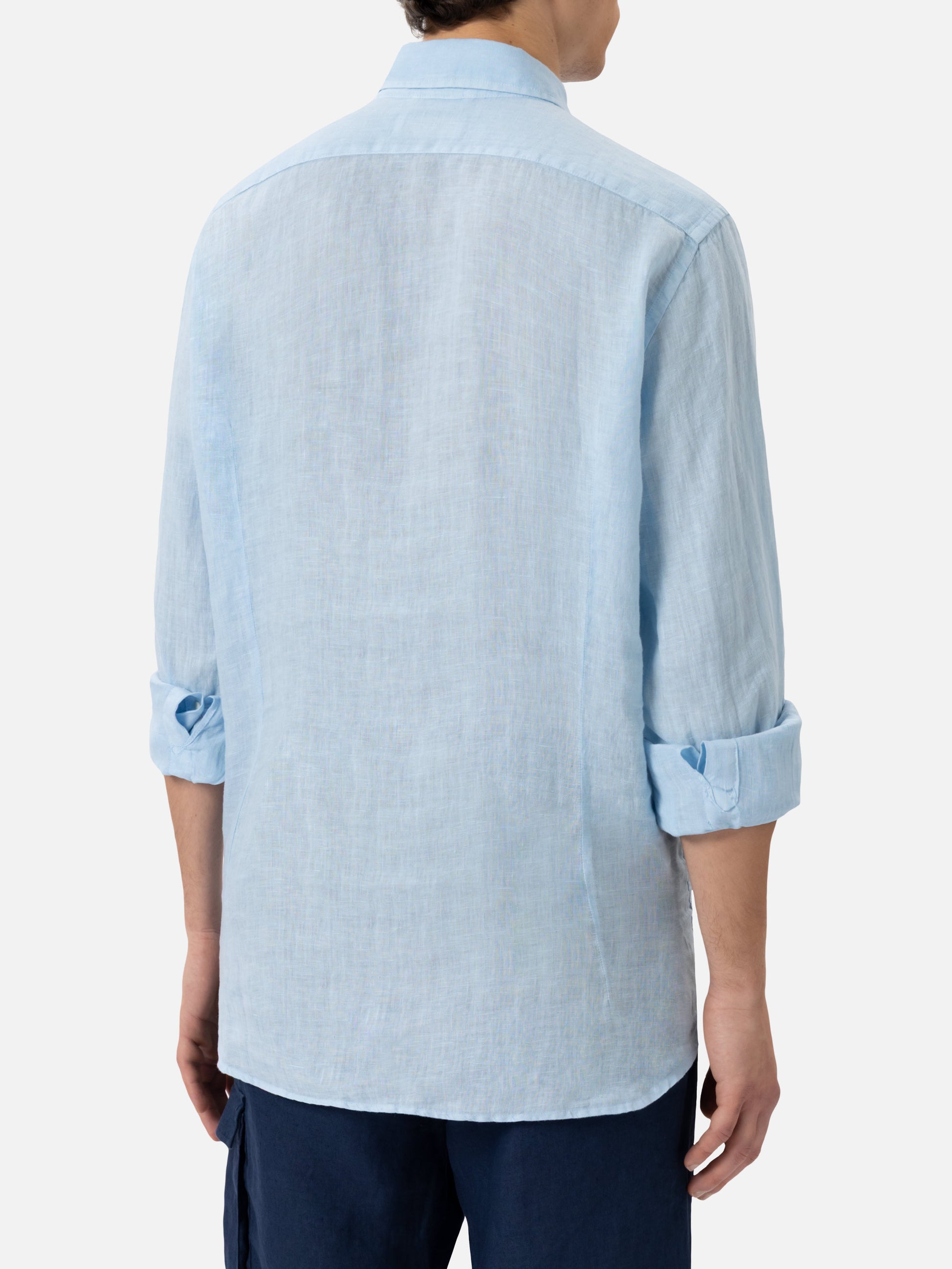 Light blue linen shirt Pamplona - MC2 Saint Barth