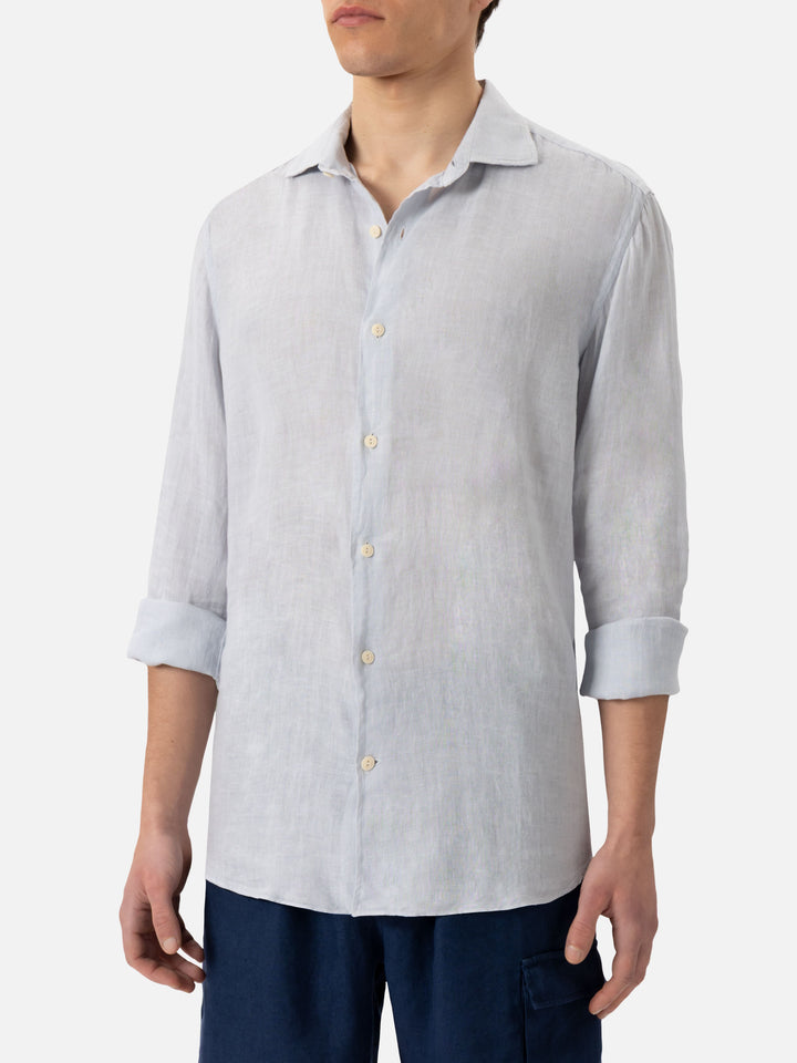 Stone grey linen shirt Pamplona - MC2 Saint Barth