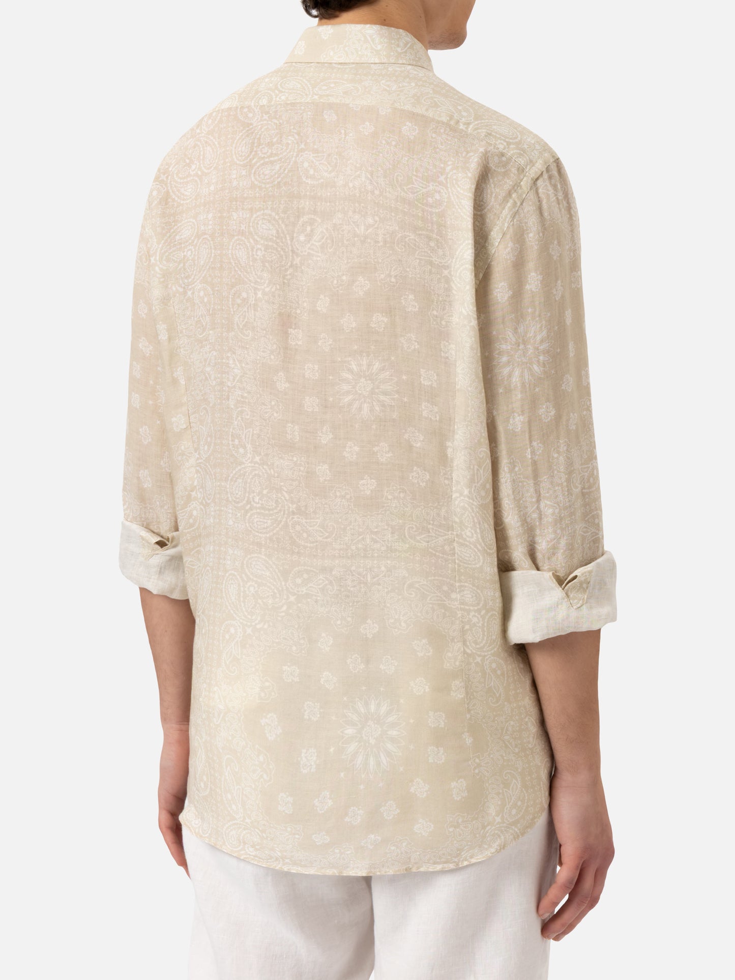 Linen shirt Pamplona with bandanna print - MC2 Saint Barth