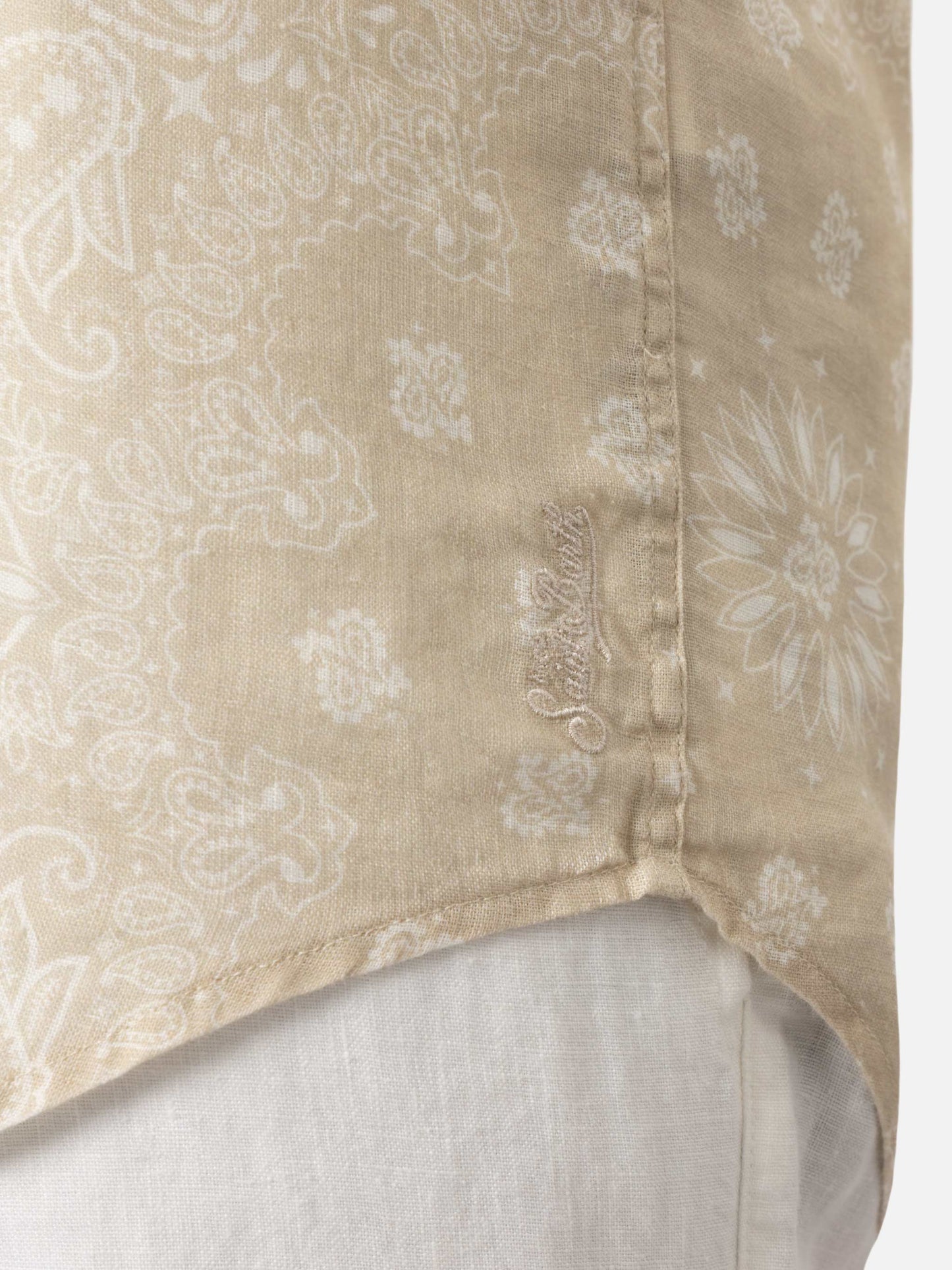 Linen shirt Pamplona with bandanna print - MC2 Saint Barth