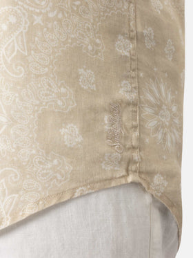 Linen shirt Pamplona with bandanna print - MC2 Saint Barth
