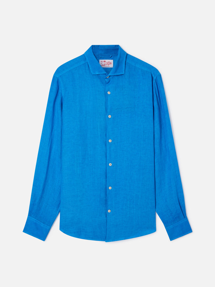 Camicia Pamplona in lino bluette