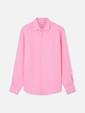 Leinenhemd Pamplona in Fluo-Pink 
