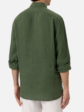 Military green linen shirt Pamplona - MC2 Saint Barth