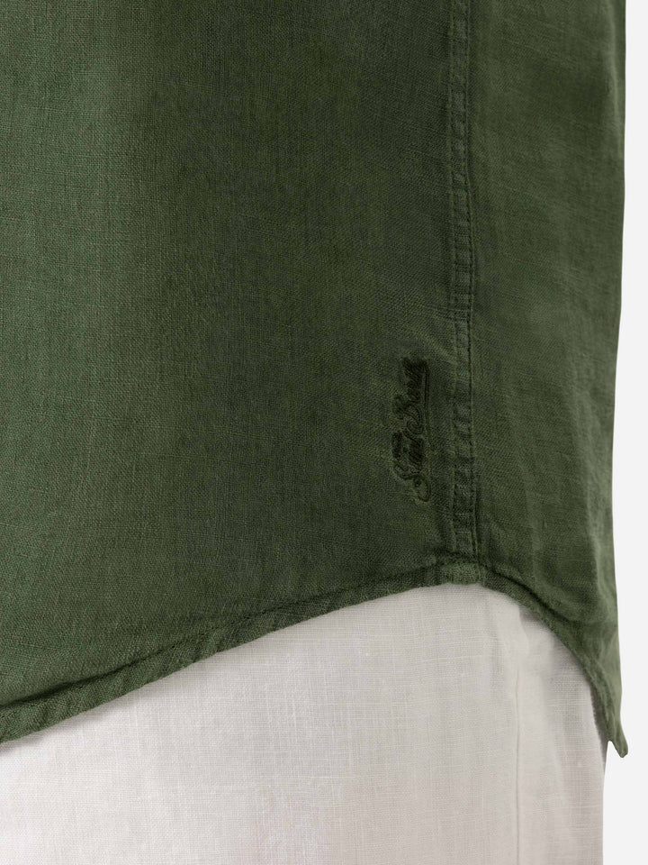 Military green linen shirt Pamplona - MC2 Saint Barth
