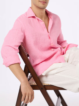 Man pink linen shirt Pamplona - MC2 Saint Barth