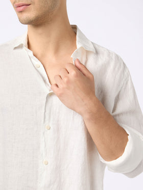 Man white linen shirt Pamplona - MC2 Saint Barth
