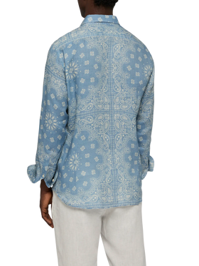 Linen shirt Pamplona with bandanna print - MC2 Saint Barth