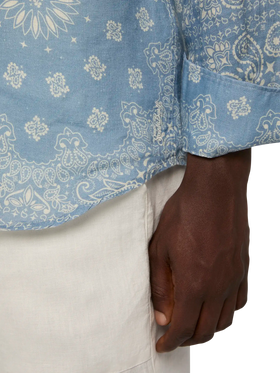 Linen shirt Pamplona with bandanna print - MC2 Saint Barth