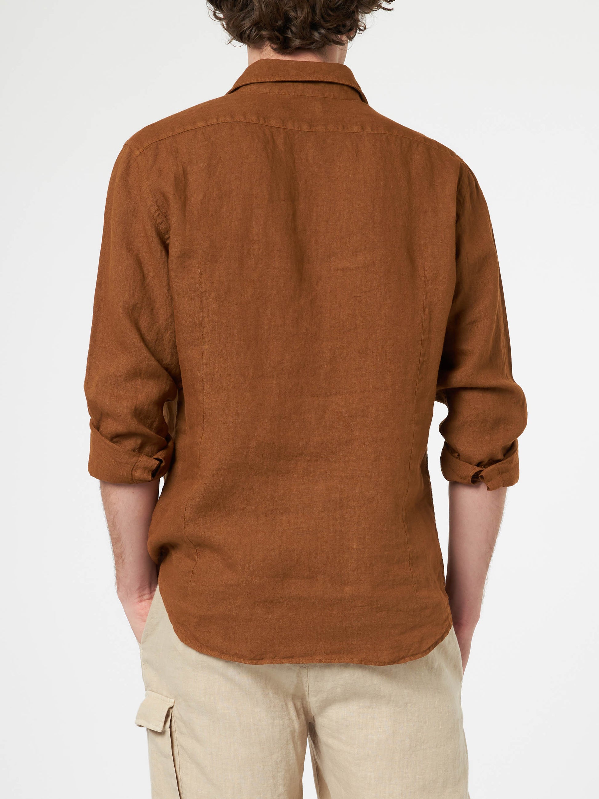 Man camel linen shirt Pamplona - MC2 Saint Barth
