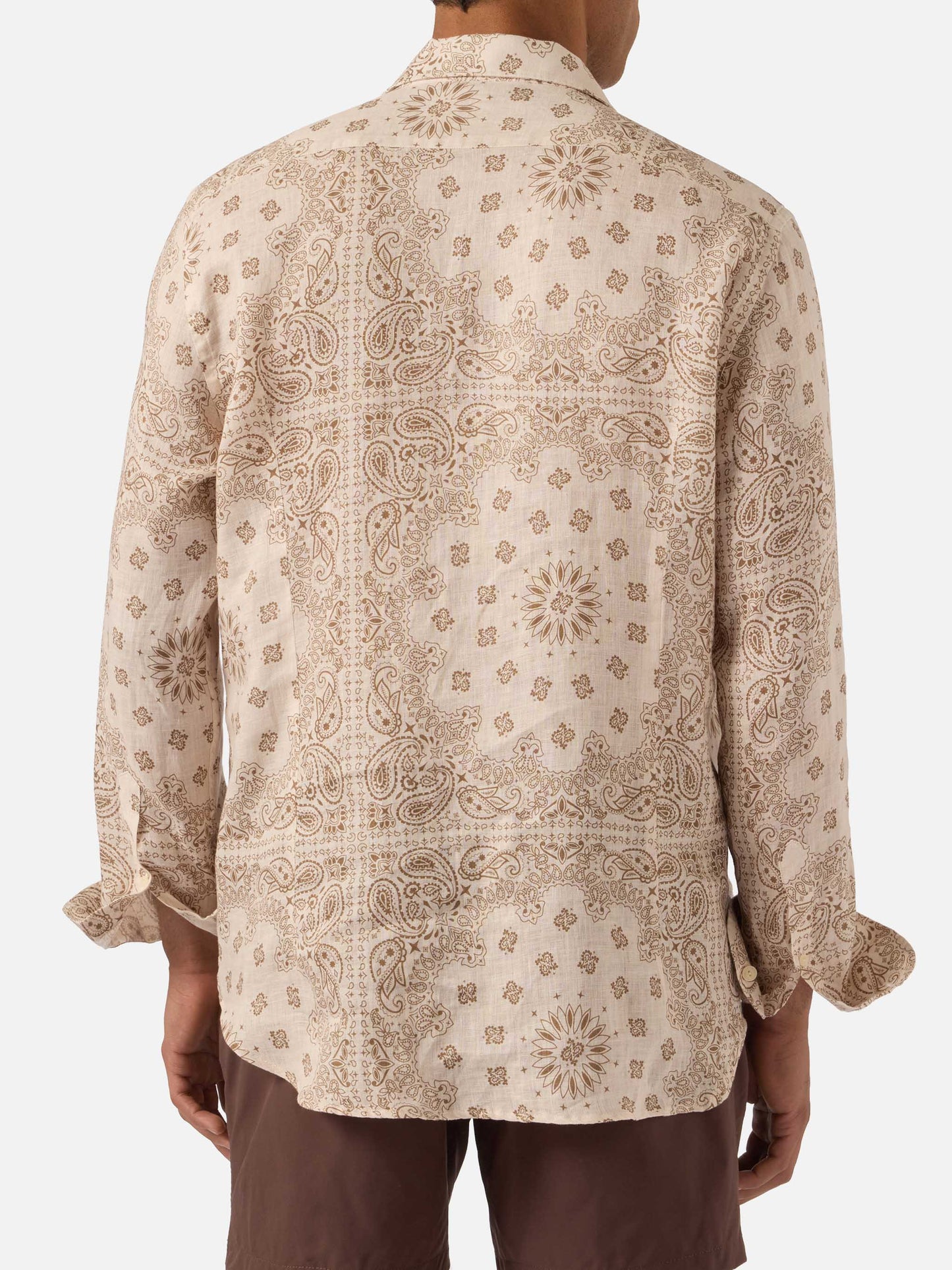 Pamplona linen shirt with all-over bandana print