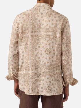 Pamplona linen shirt with all-over bandana print
