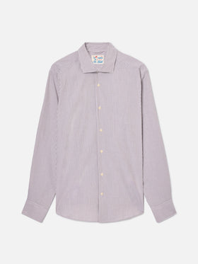 Camisa Pamplona de rayas marrones en seersucker 