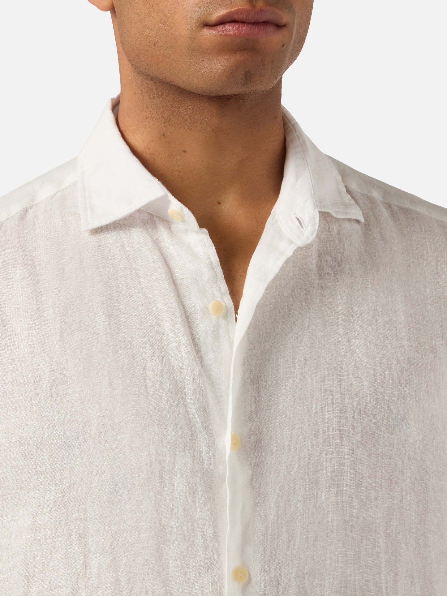 White Pamplona shirt in pure linen