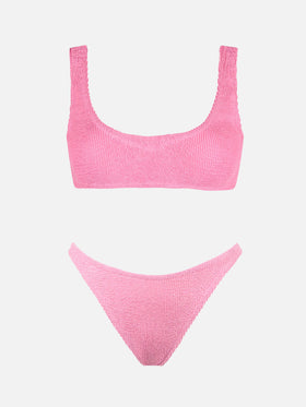 Naima Naomi Bralette-Bikini in rosa Crinkle