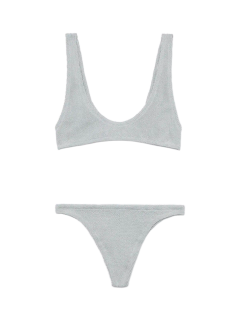 Lurex silver tiny crinkle bralette Pamy Naomi - MC2 Saint Barth