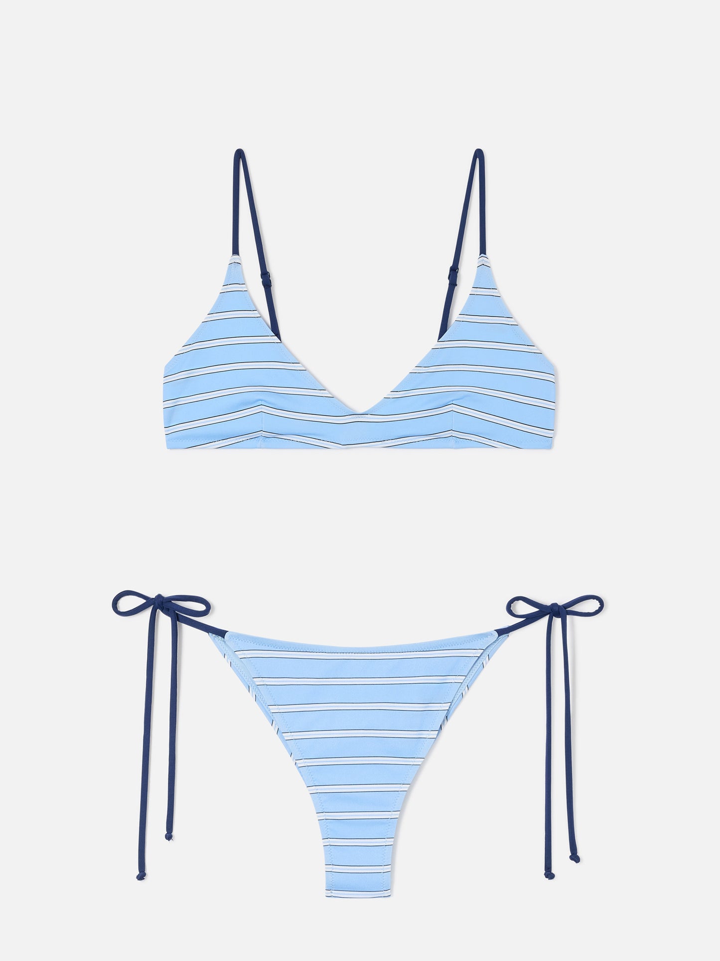 Light blue and navy striped Paolyn bikini