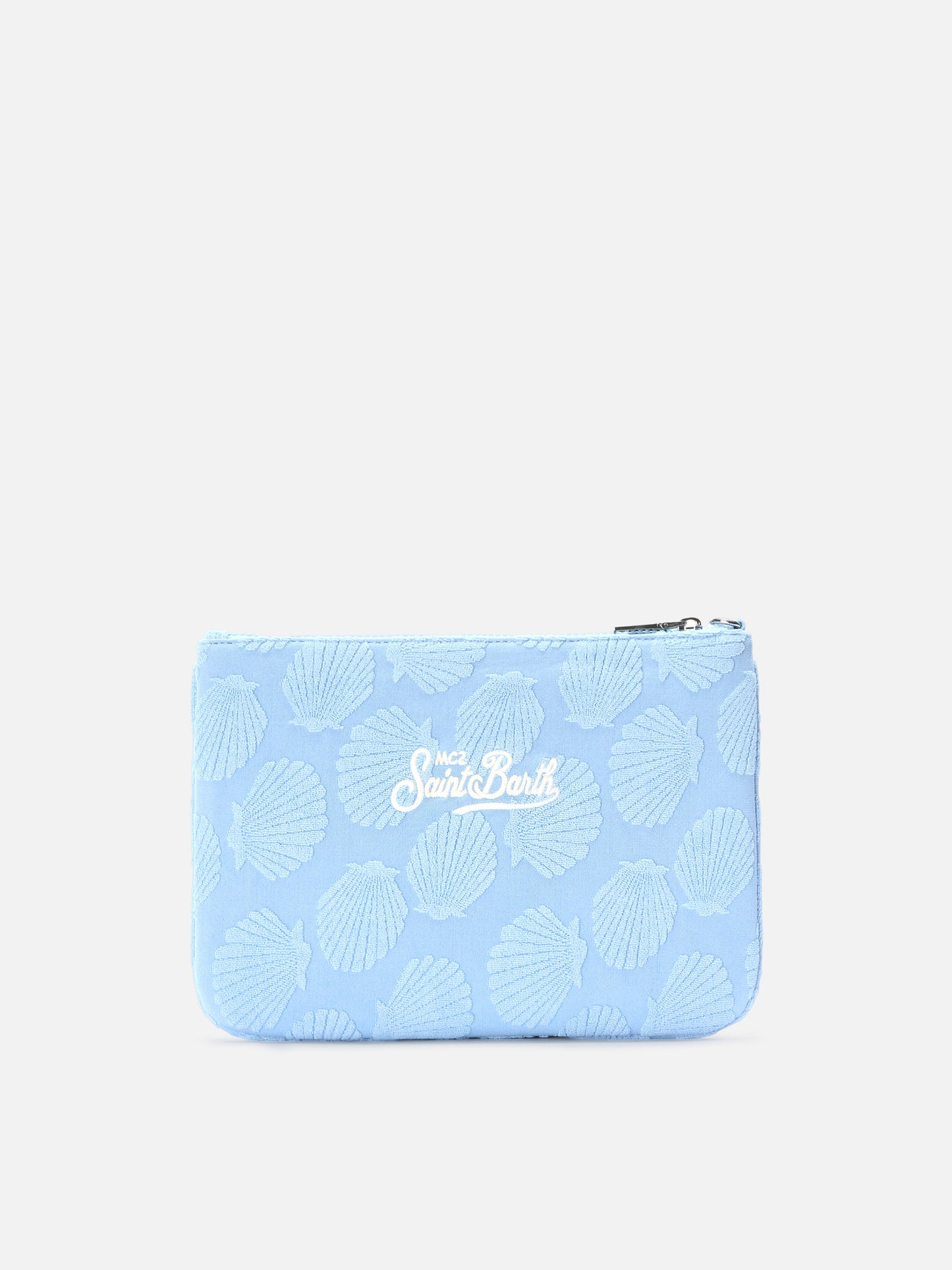 Parisienne Sponge pouch con motivo conchiglie in rilievo e trcolla removibile 