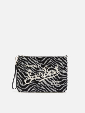 Parisienne Crossbody Bag in zebra wool blend
