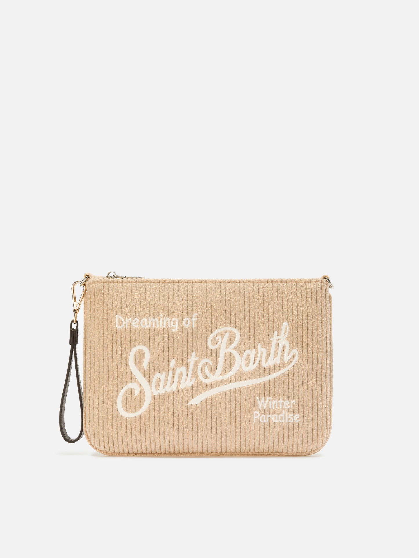 Parisienne Cord-Umhängetasche aus beigem Cord