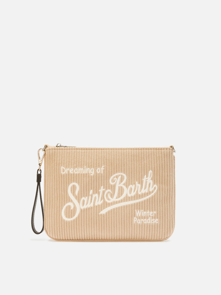 Parisienne Cord-Umhängetasche aus beigem Cord