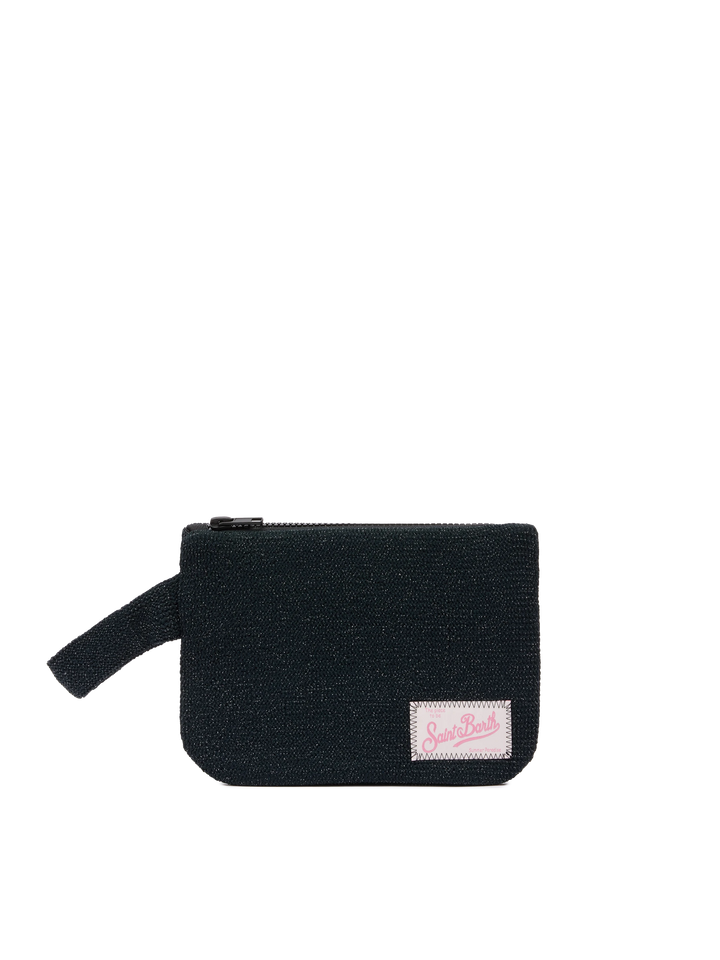Pareasy black crinkle lurex pochette - MC2 Saint Barth