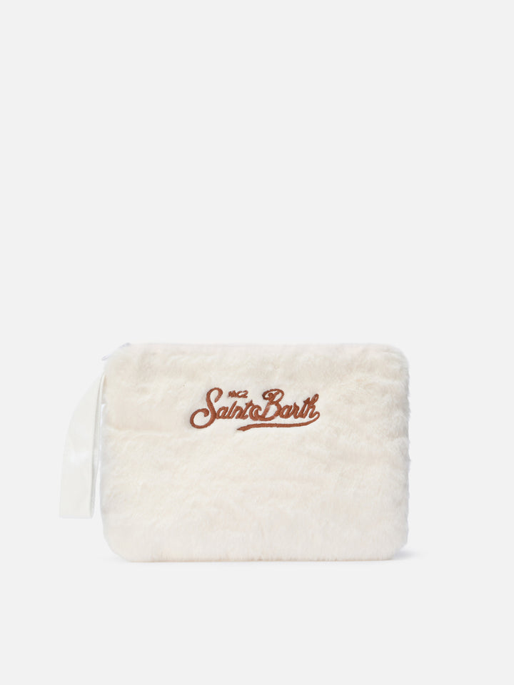 Pareasy Pouch in white faux fur