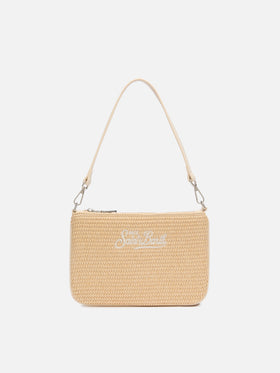 Beige Parisienne Straw mini pouch bag - MC2 Saint Barth