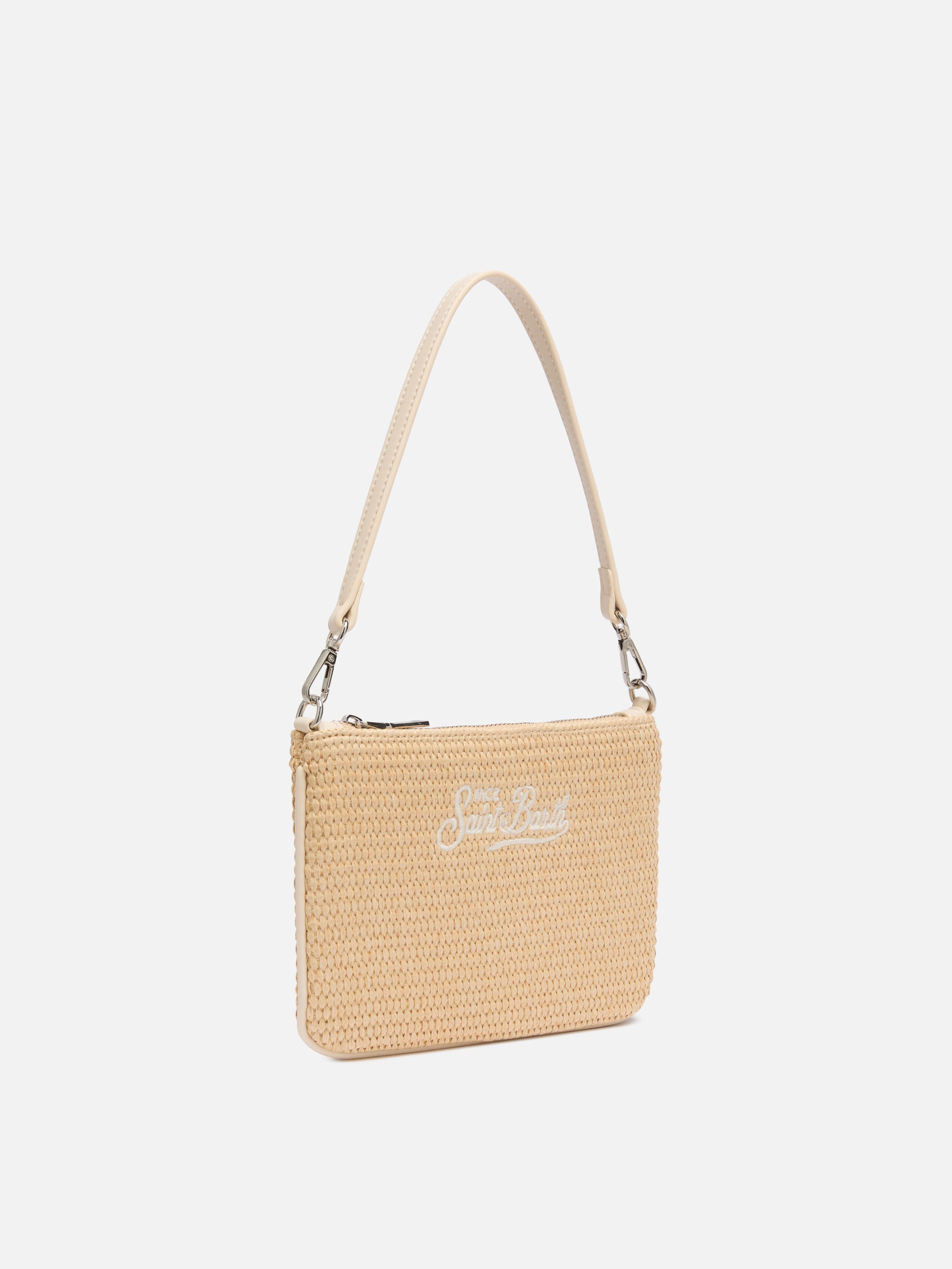 Beige Parisienne Straw mini pouch bag - MC2 Saint Barth