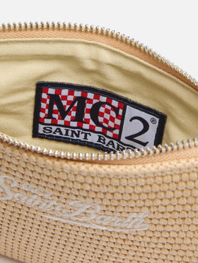 Beige Parisienne Straw mini pouch bag - MC2 Saint Barth
