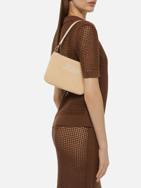 Beige Parisienne Straw mini pouch bag - MC2 Saint Barth