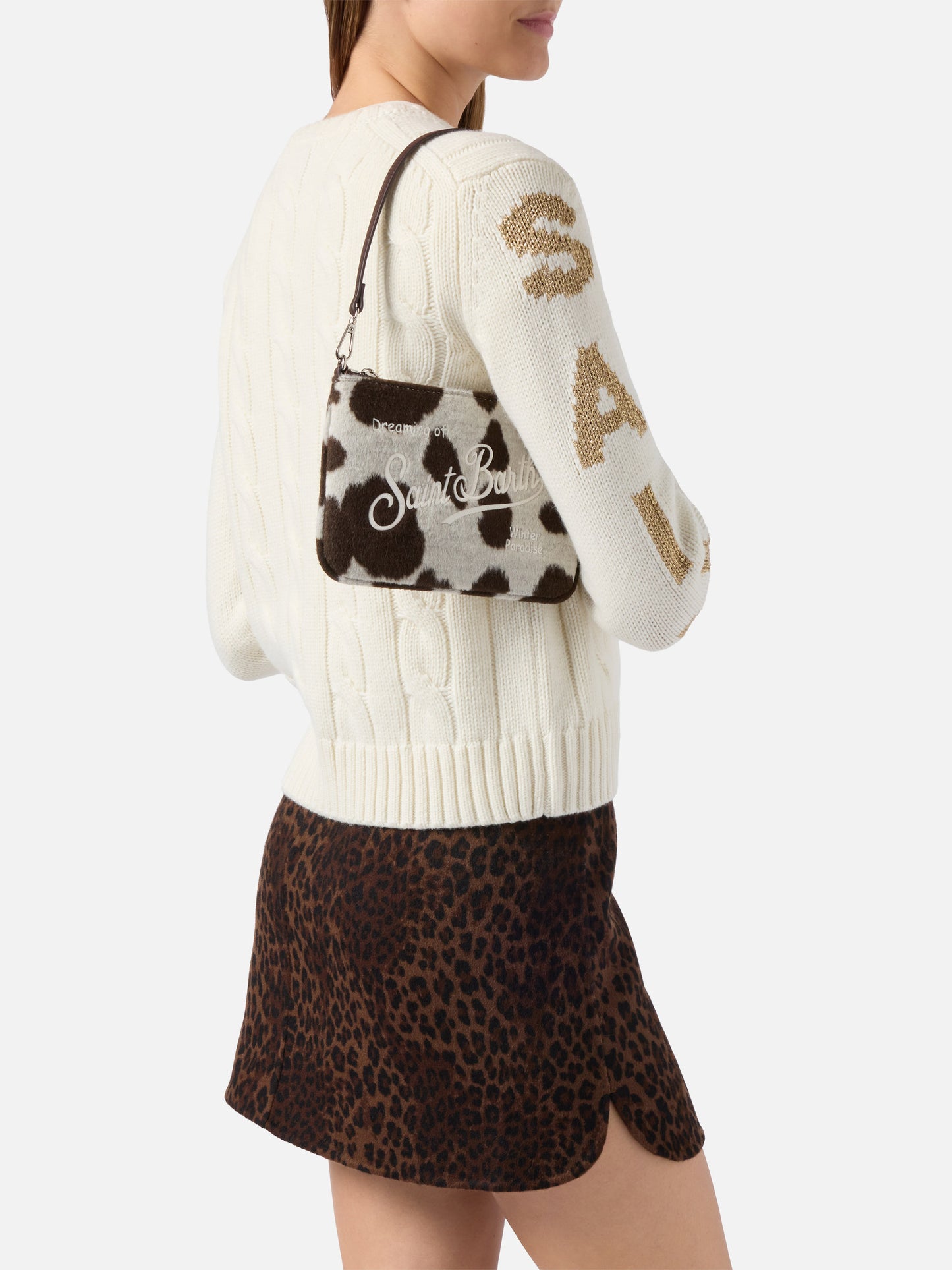 Borsetta a spalla Parisienne Mini Felt in misto lana muccato