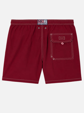 Short de bain léger classique mi-long Patmos bordeaux 