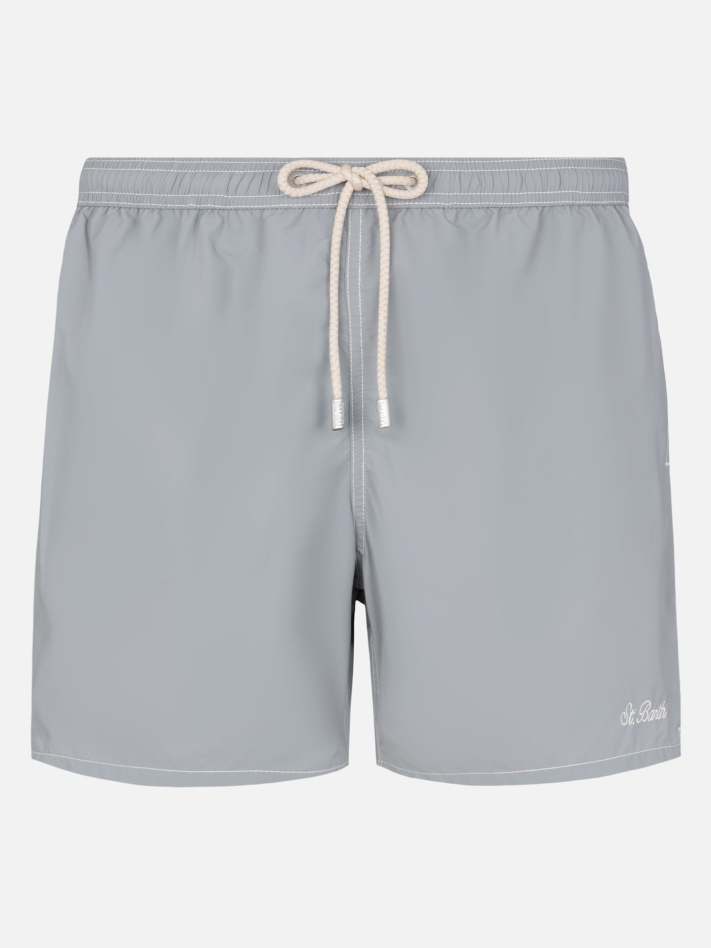 Grey mid-length classic light swim shorts Patmos - MC2 Saint Barth