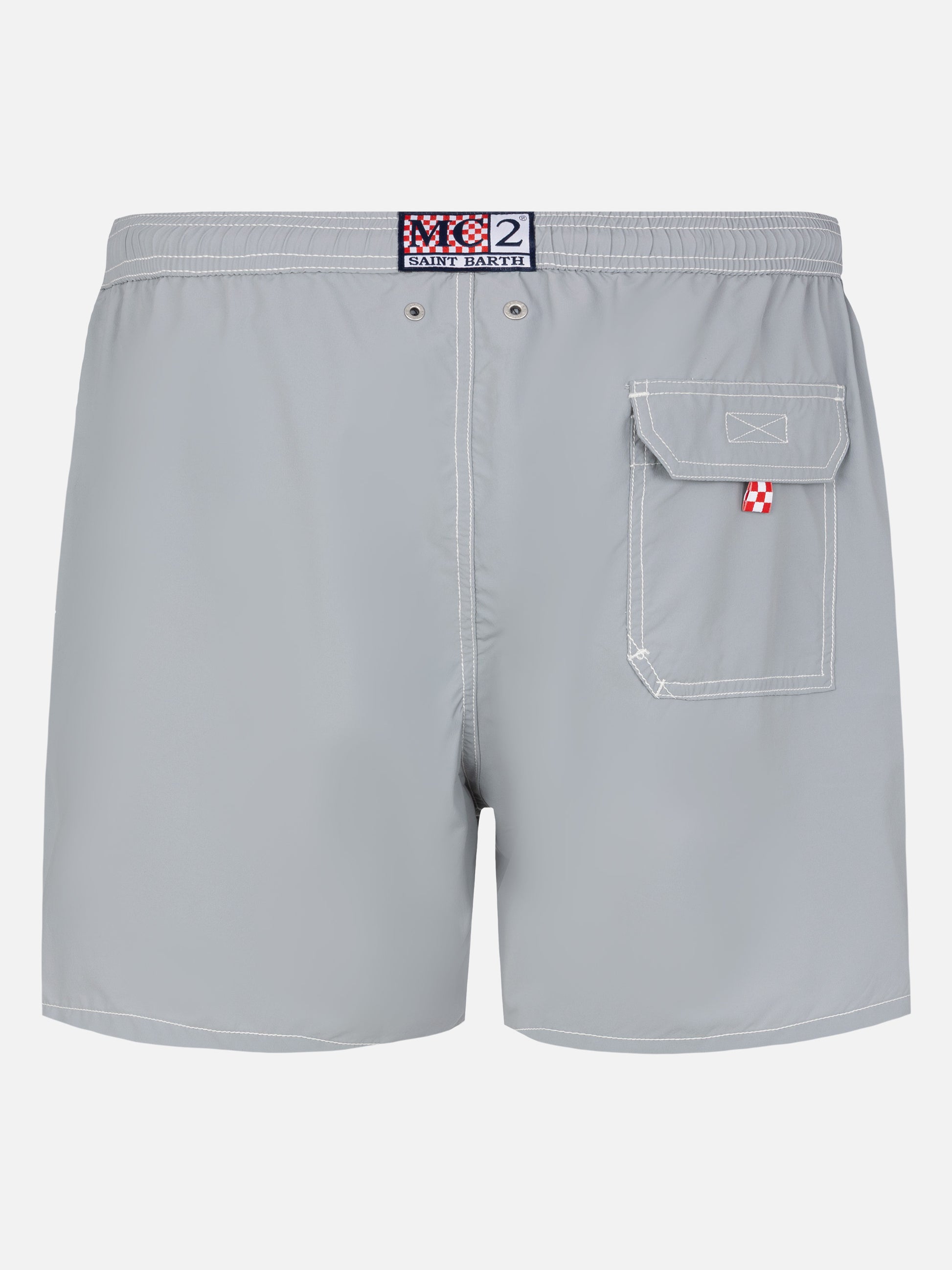 Grey mid-length classic light swim shorts Patmos - MC2 Saint Barth