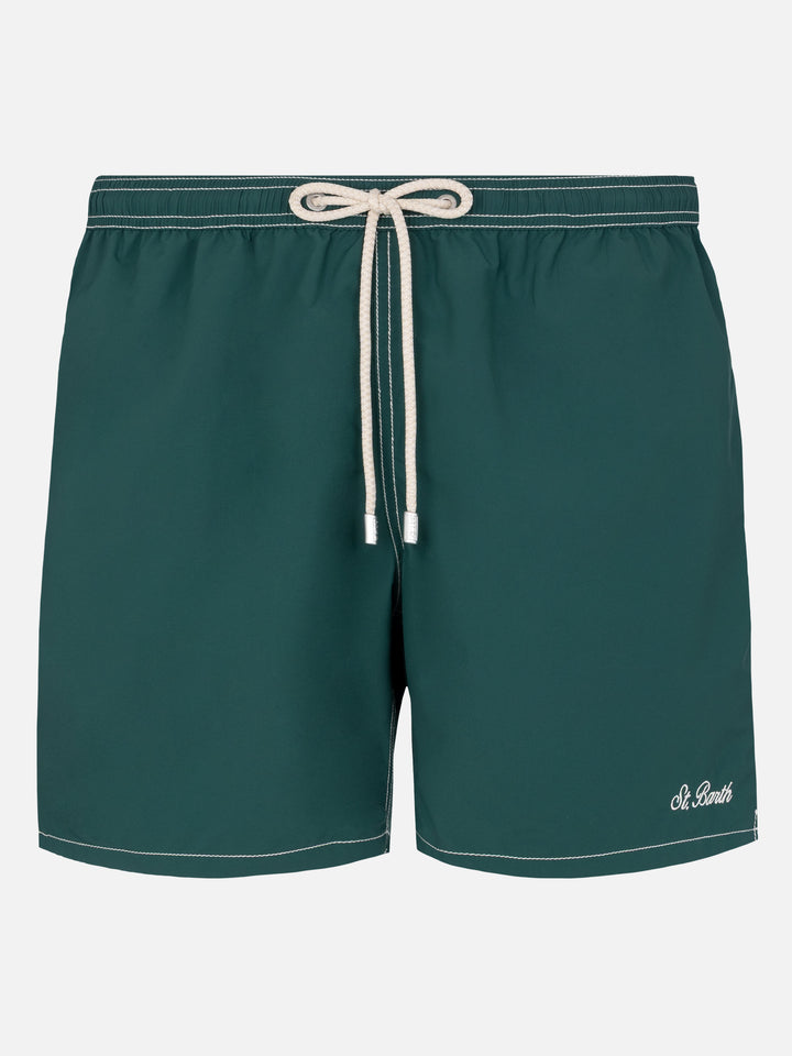 Green mid-length classic light swim shorts Patmos - MC2 Saint Barth