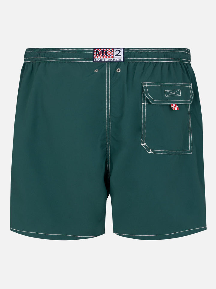 Green mid-length classic light swim shorts Patmos - MC2 Saint Barth