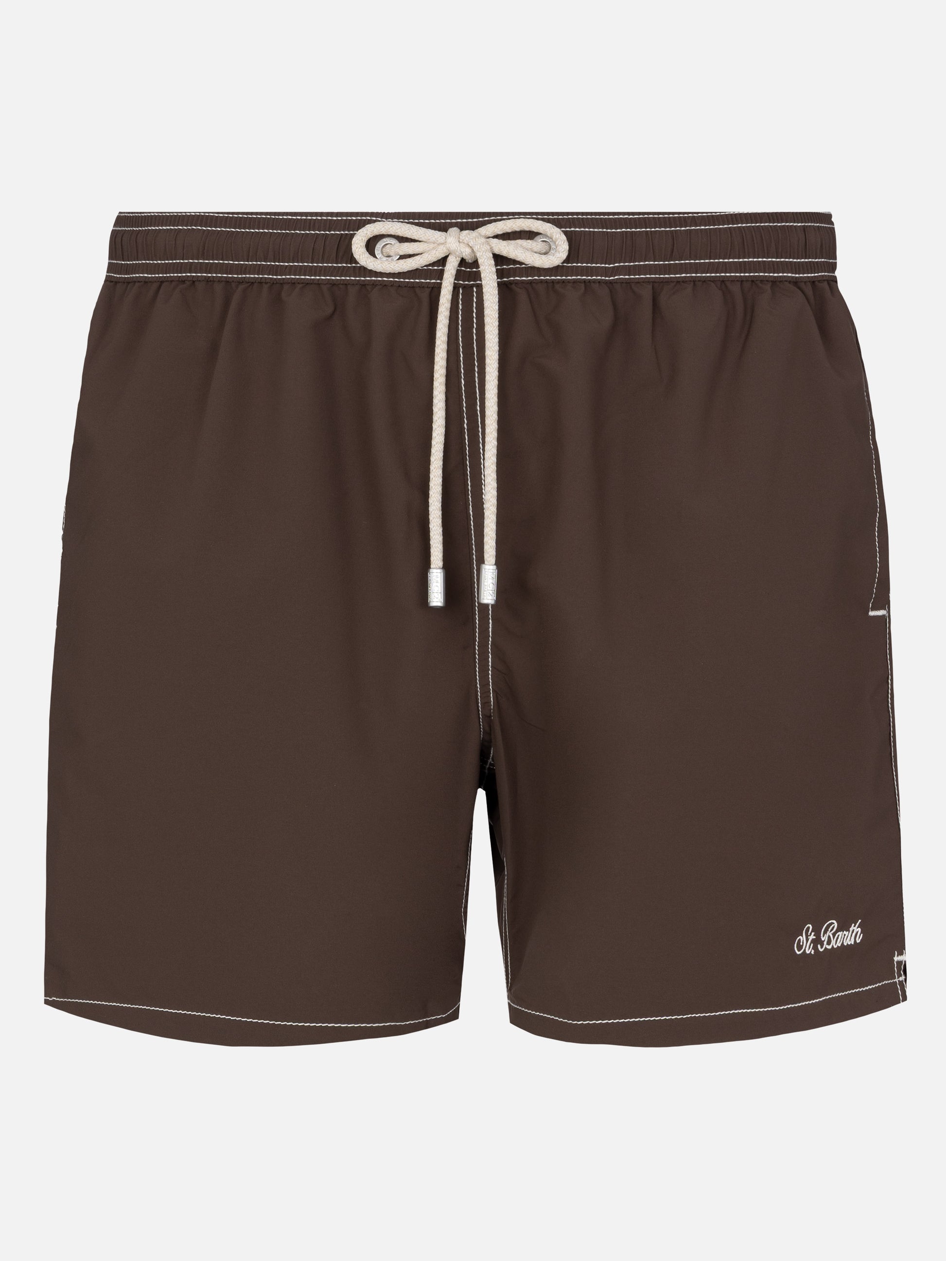 Camel mid-length classic light swim shorts Patmos - MC2 Saint Barth