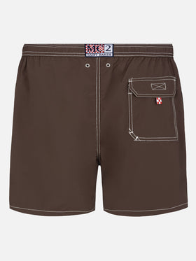Camel mid-length classic light swim shorts Patmos - MC2 Saint Barth