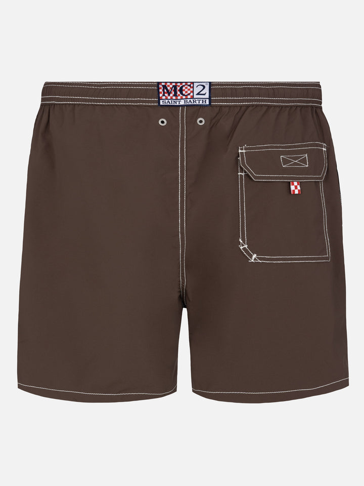 Camel mid-length classic light swim shorts Patmos - MC2 Saint Barth