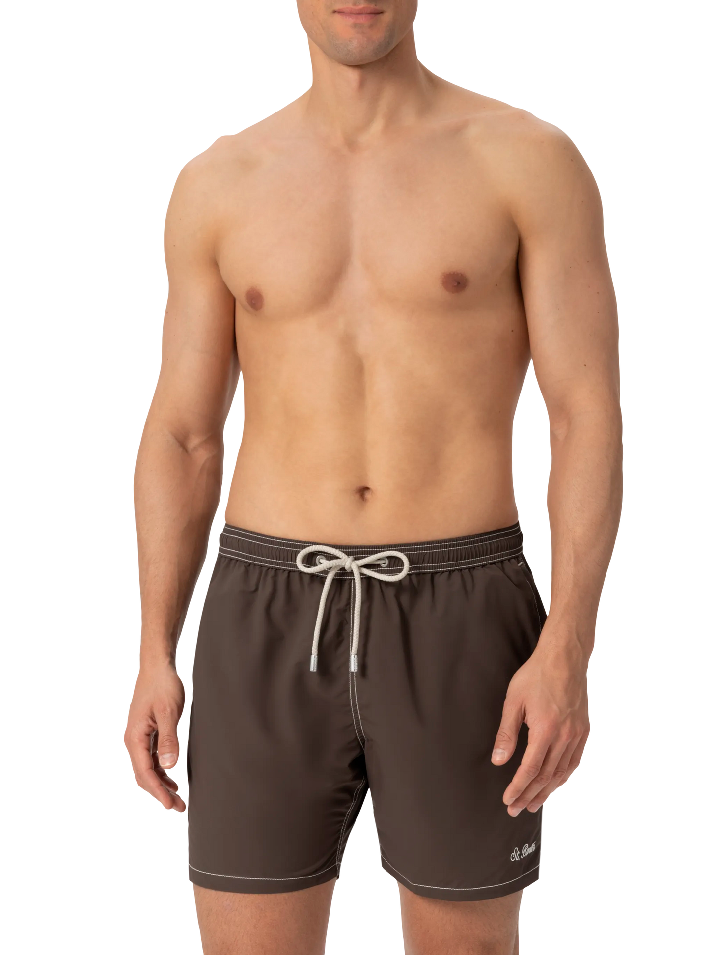 Camel mid-length classic light swim shorts Patmos - MC2 Saint Barth