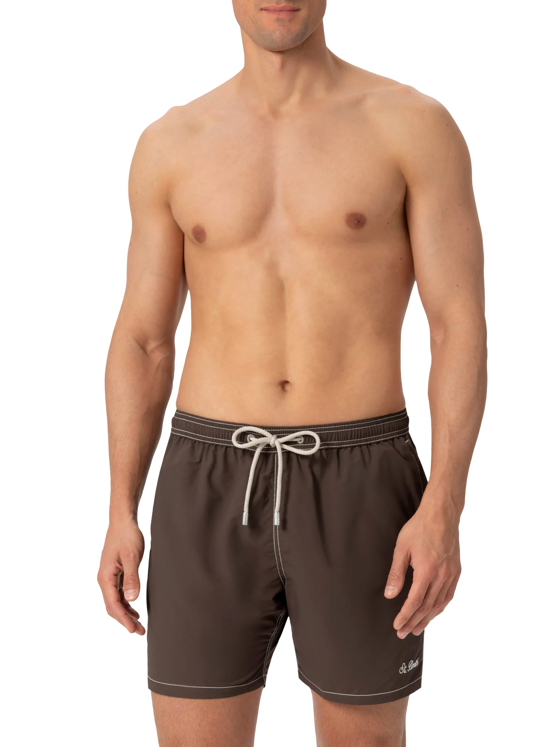 Camel mid-length classic light swim shorts Patmos - MC2 Saint Barth