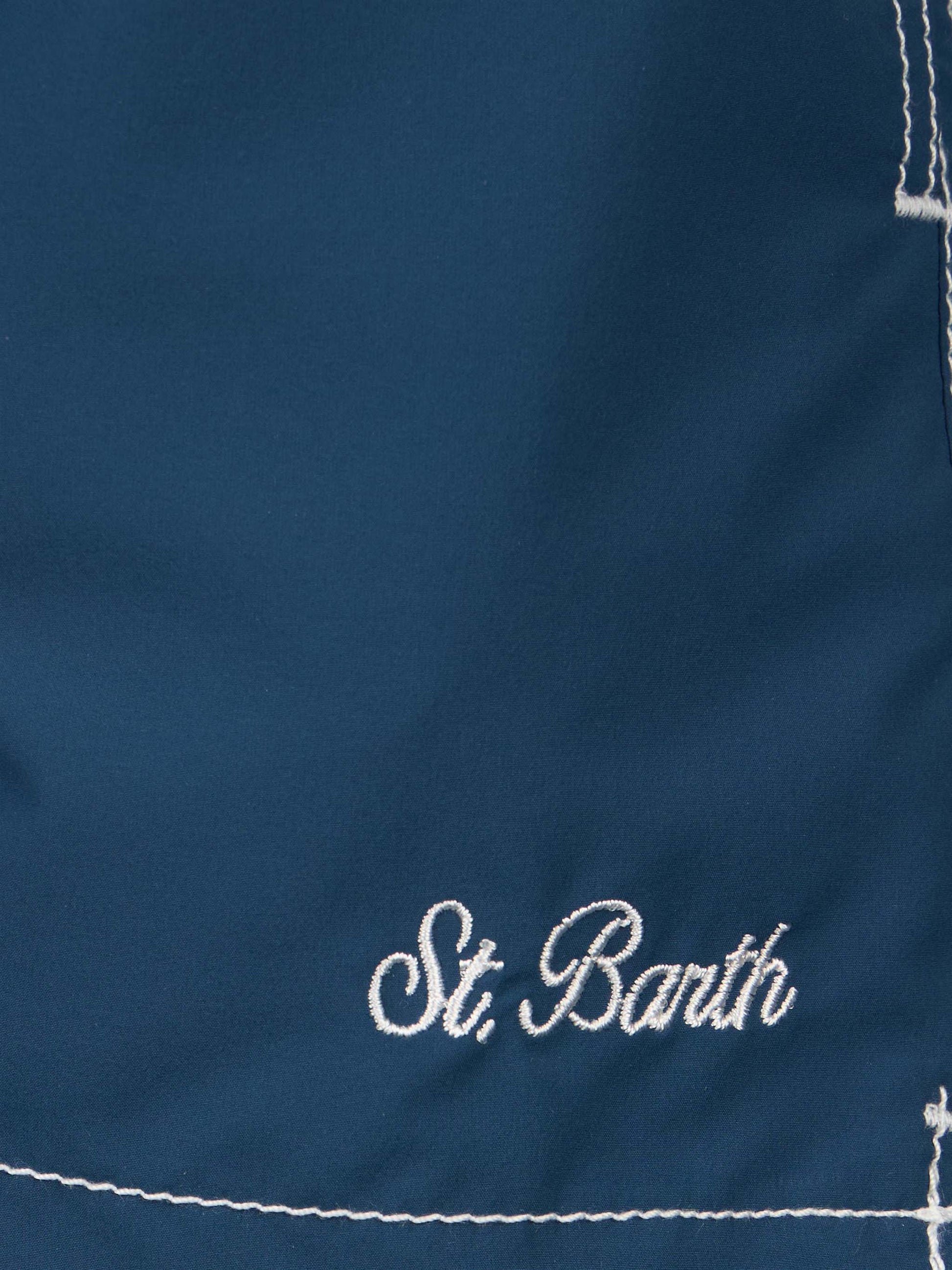 Boy navy blue mid-length swim shorts Patmos Jr - MC2 Saint Barth