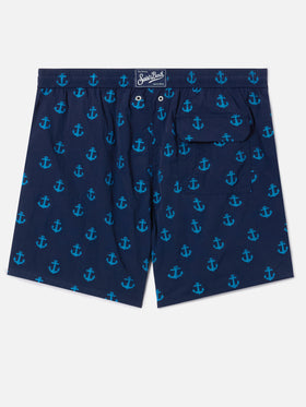 Patmos swim shorts in blue with all-over anchor print