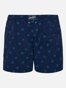 Mittellange Badeshorts Patmos The Riviera mit Allover-Seestern-Jacquard