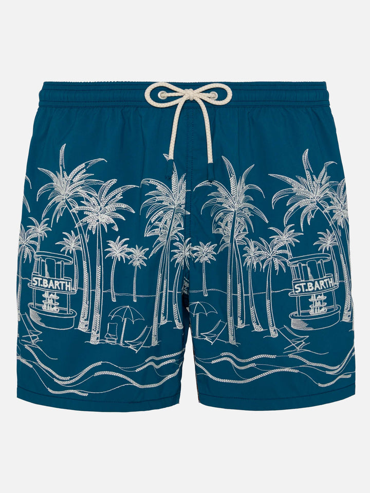 Mittellange Badeshorts Patmos The Riviera mit Stickerei