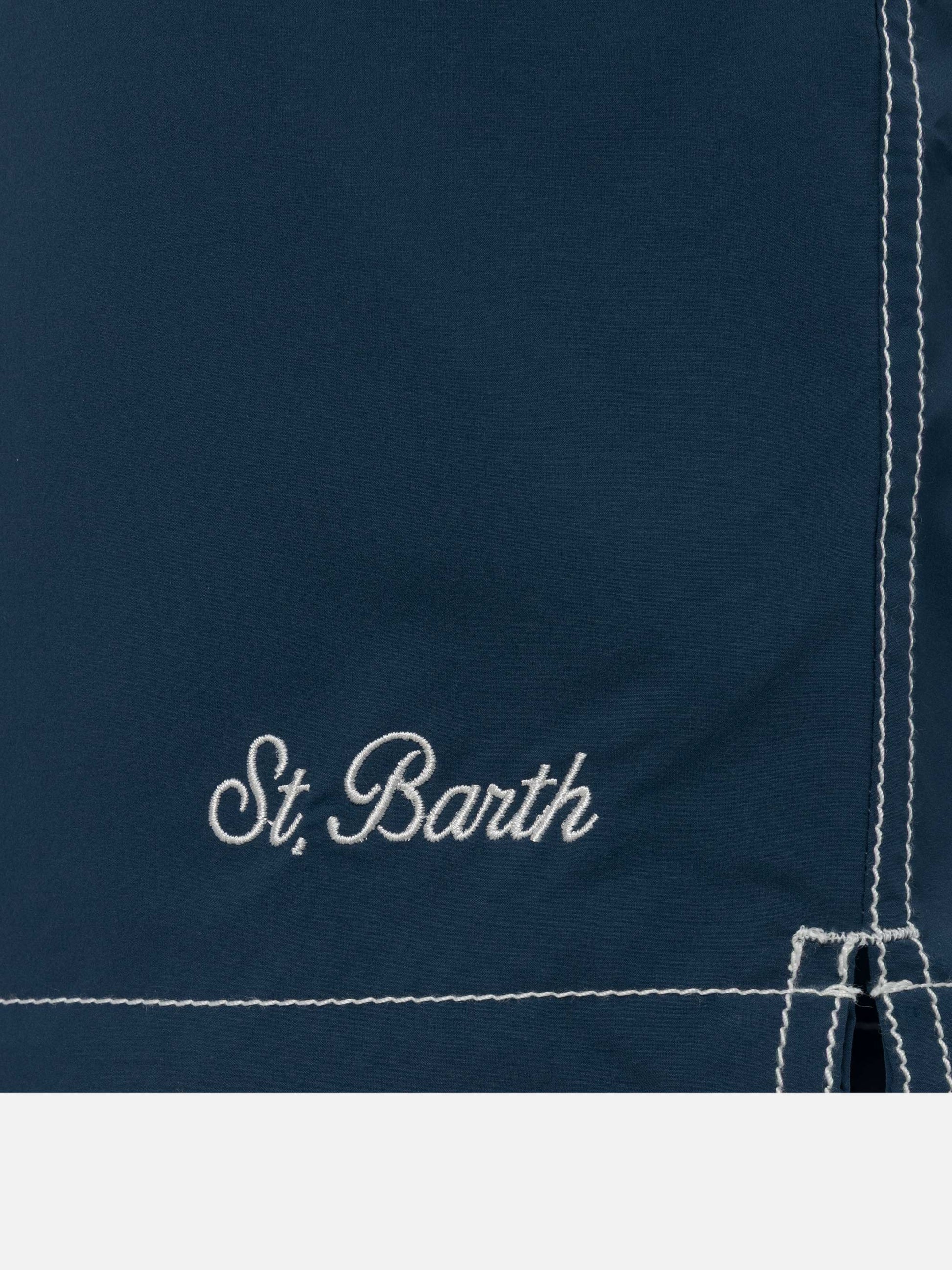 Navy blue long swim shorts Patmos - MC2 Saint Barth