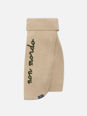 Dog sweater with Abbaio ma non mordo embroidery