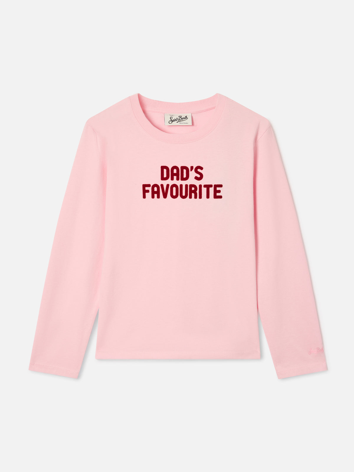Camiseta de algodón Pink Penny de manga larga con estampado flock Dad's Favourite 