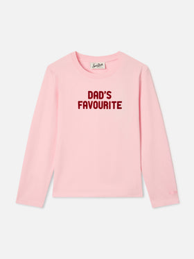 Camiseta de algodón Pink Penny de manga larga con estampado flock Dad's Favourite 
